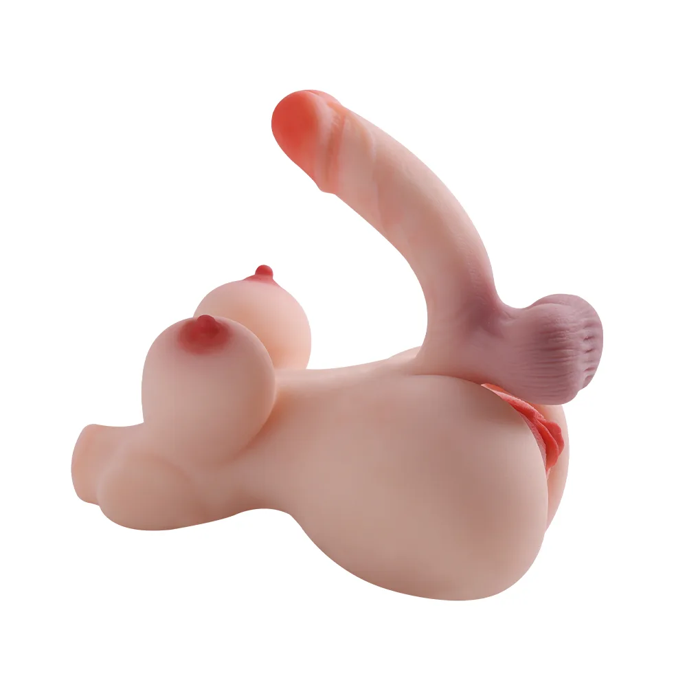 RY180 realistic male torso doll with dildo - KeHarbor product photo - view 3