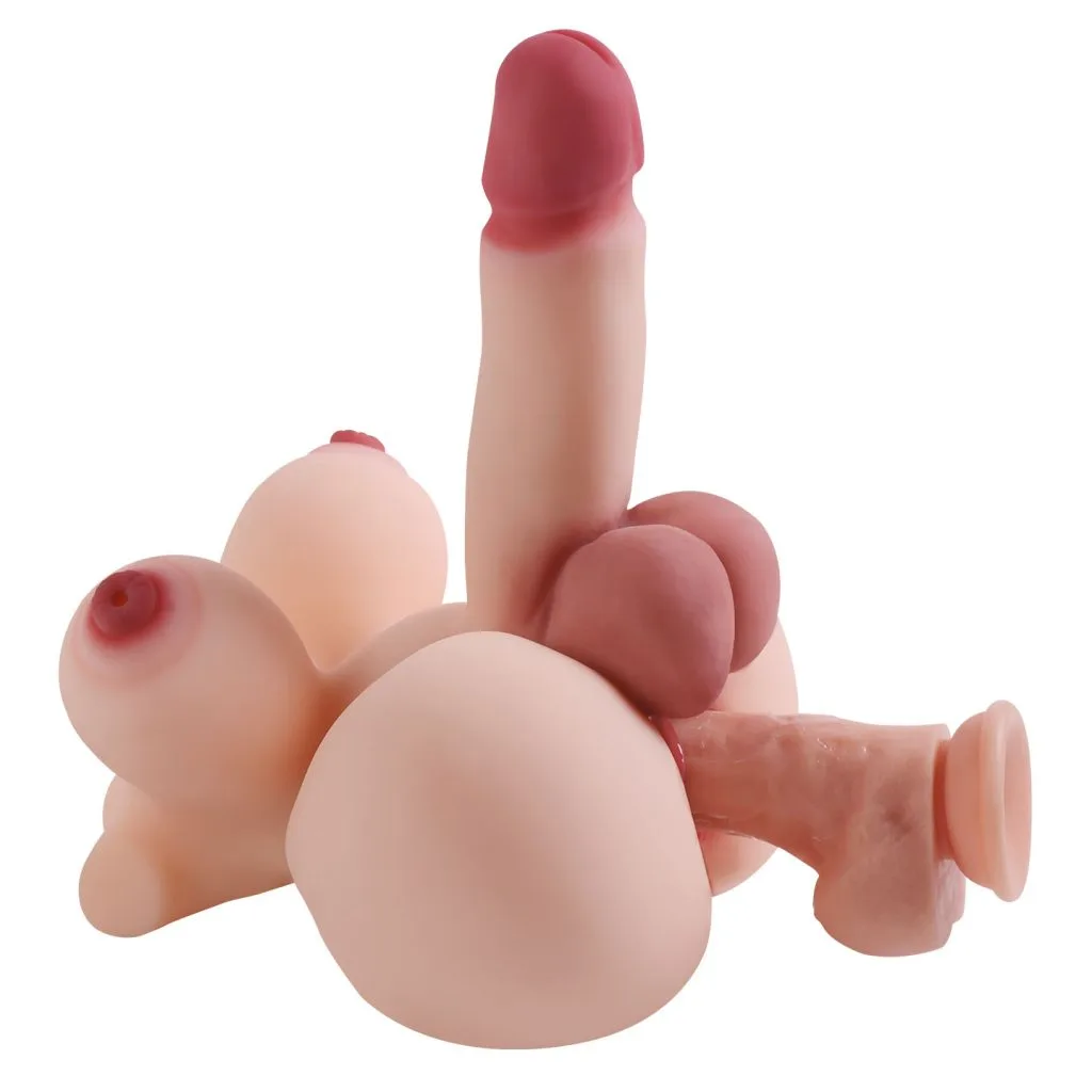 RY430 realistic male torso doll with dildo - KeHarbor product photo - view 5