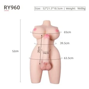 RY960 realistic male torso doll with dildo - KeHarbor product photo