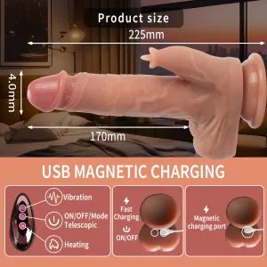 LM-066 Small remote thrusting silicone dildo - KeHarbor product photo