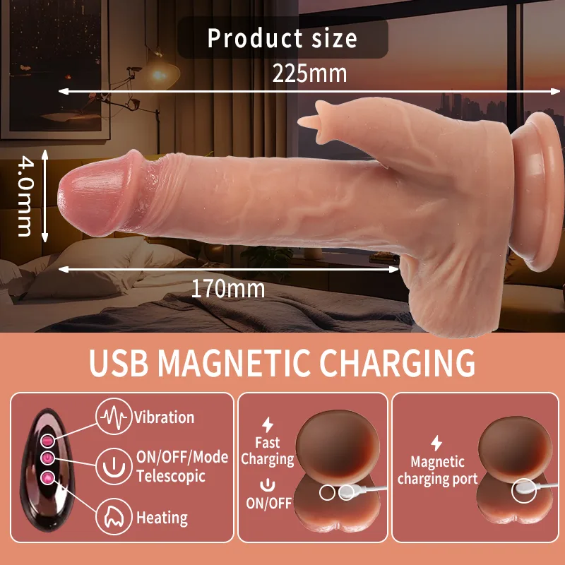 LM-066 Small remote thrusting silicone dildo - KeHarbor product photo