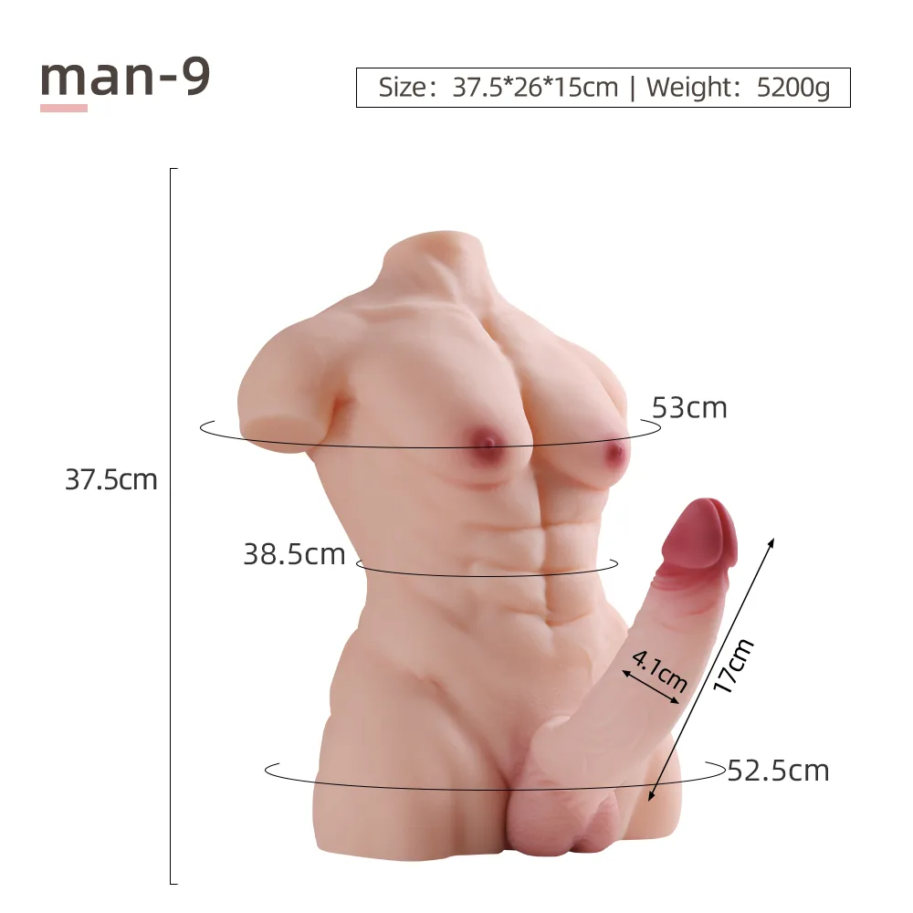 MAN-9 realistic male torso doll with dildo - KeHarbor product photo