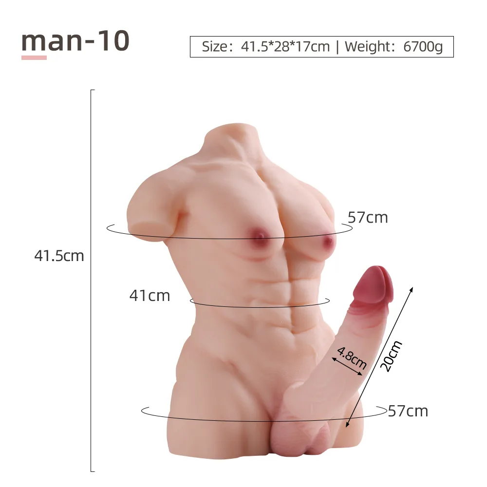 MAN-9 realistic male torso doll with dildo - KeHarbor product photo - view 2