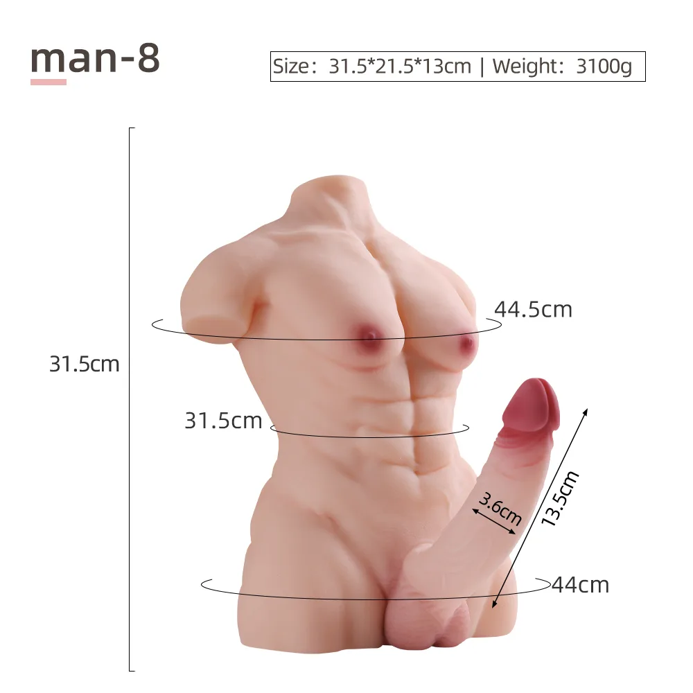 MAN-8 realistic male torso doll with dildo - KeHarbor product photo